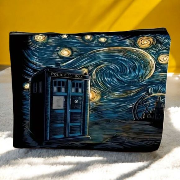 Doctor Who TARDIS Cosmetic Utility Bag Starry Night Police Call Box Whovian Gift - Picture 6 of 8